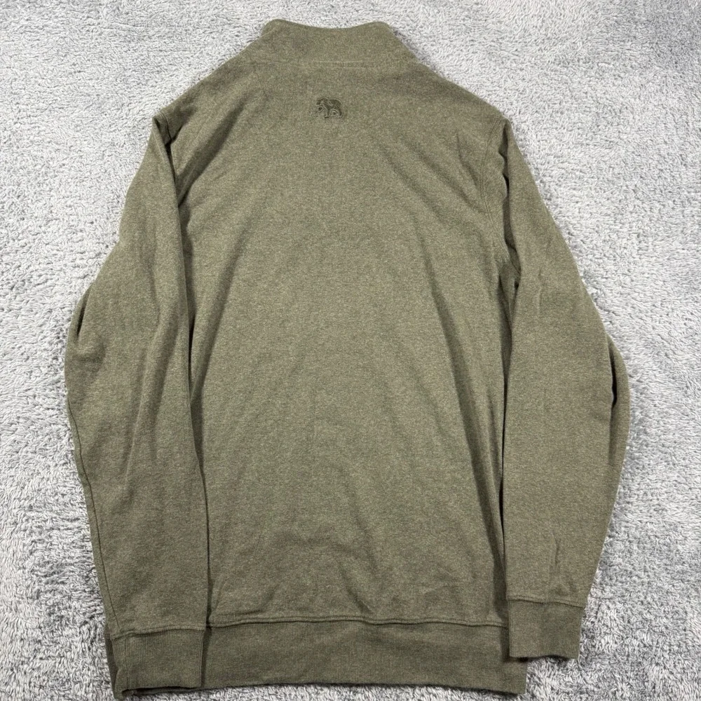 The Normal Brand Performance 1/4 Zip Pullover Mens Small Olive Green Stretch